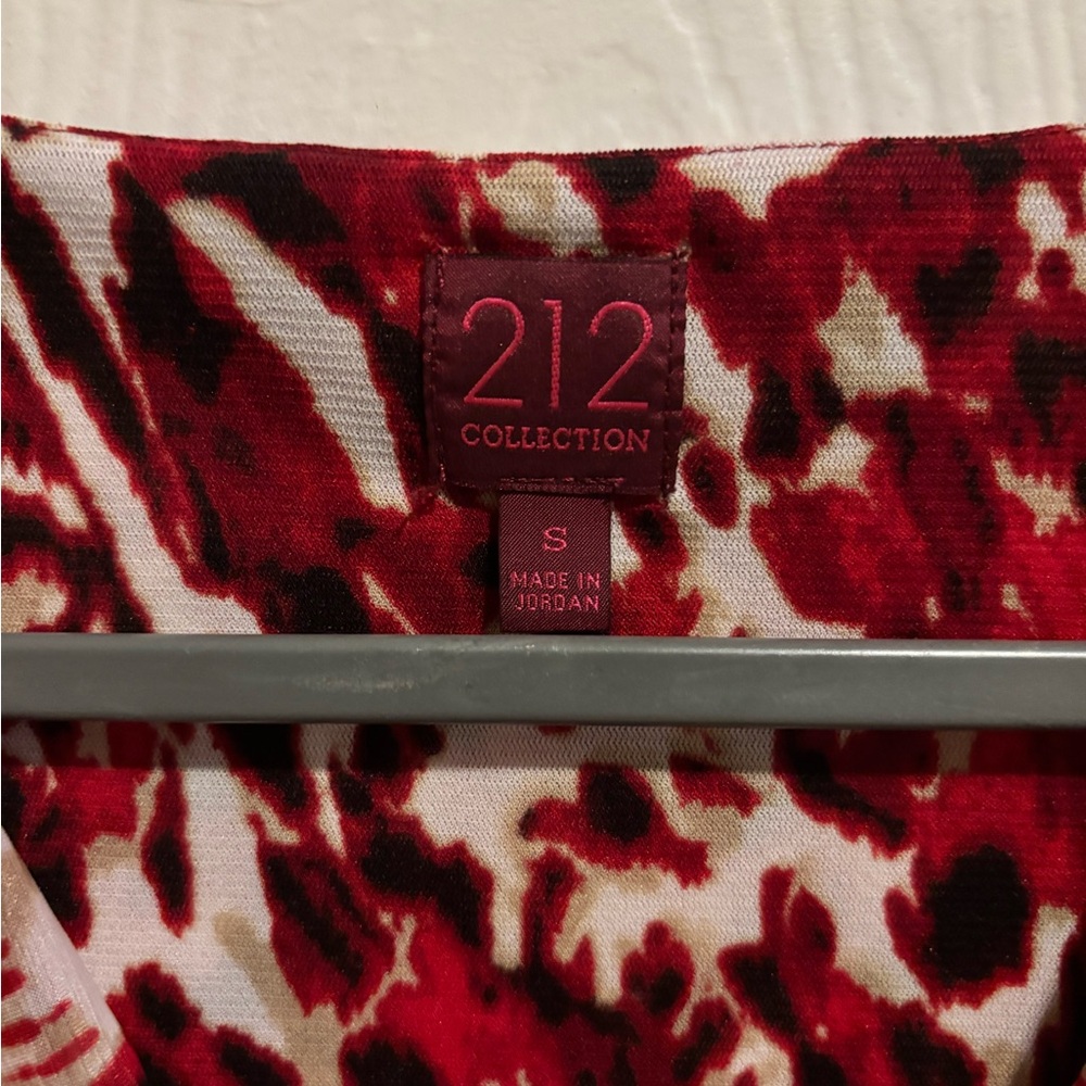 212 Collection Red and White Animal Print Top - Picture 4 of 4